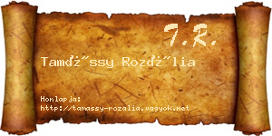 Tamássy Rozália névjegykártya