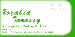 rozalia tamassy business card