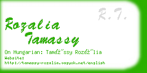 rozalia tamassy business card